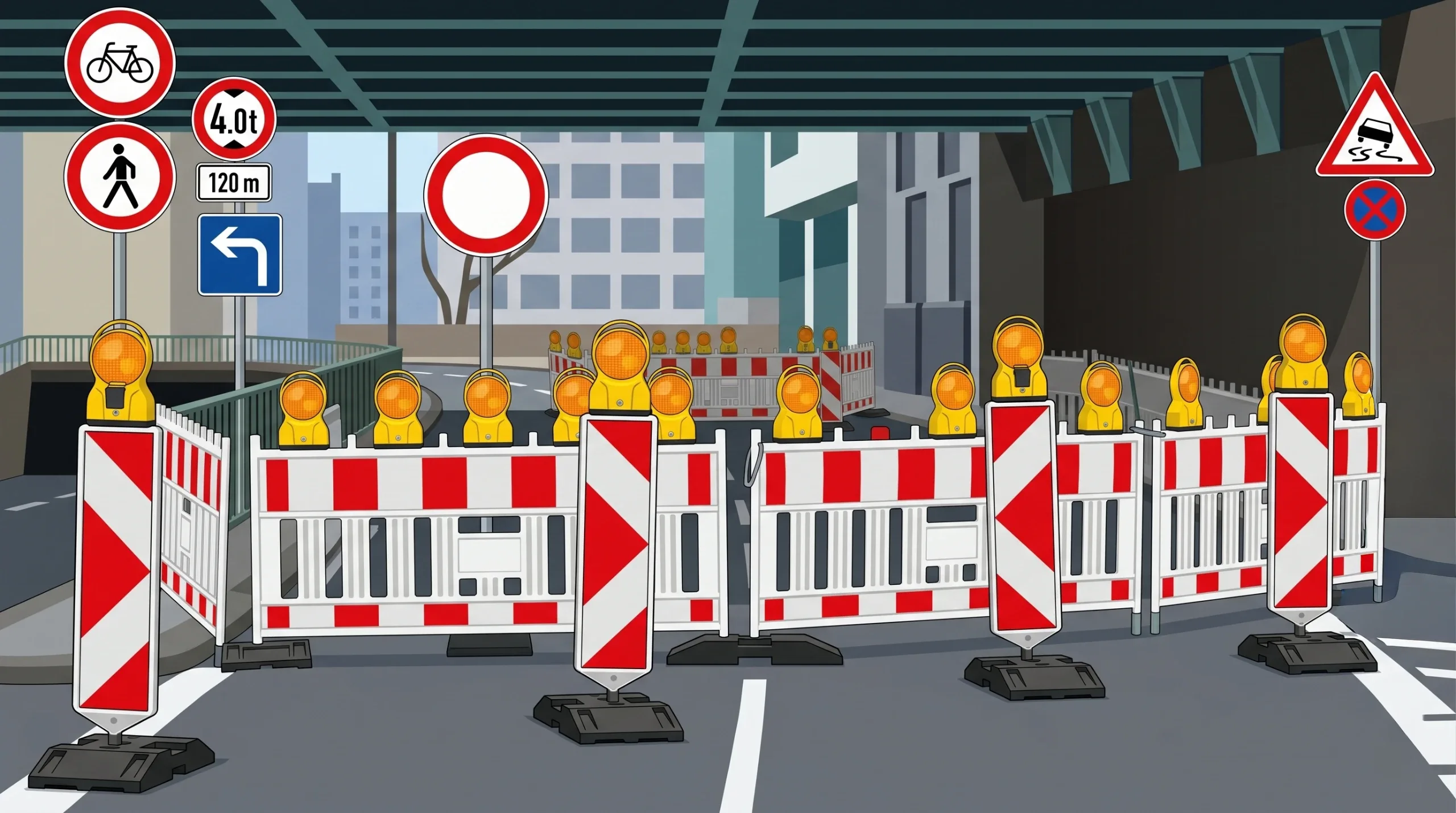 Emay Verkehrssicherung – Baustellenabsicherung im Einsatz